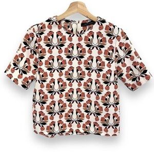 Zara multicolored short sleeve boxy blouse